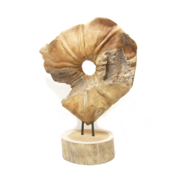 Kwiat Rzeźba z drewna Teak dekoracja ozdoba 45cm